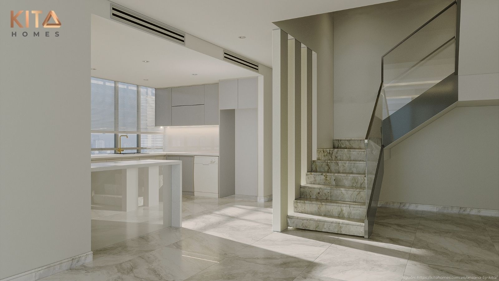 Nhà mẫu căn hộ Penthouse sang trọng của Ansana By Kita