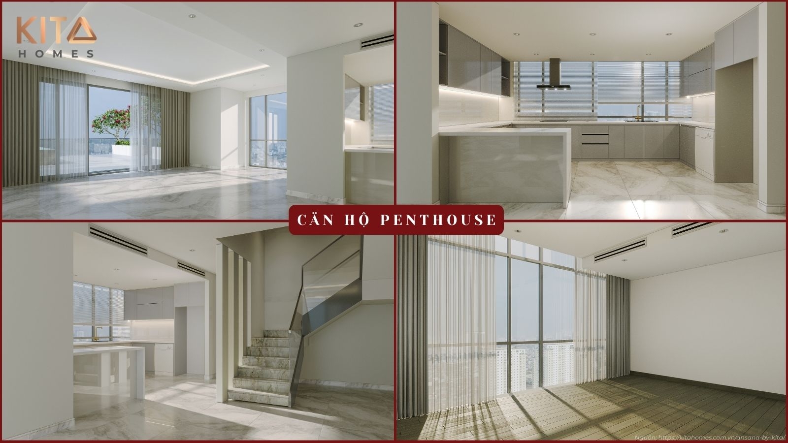 Nhà mẫu căn hộ Penthouse sang trọng của Ansana By Kita