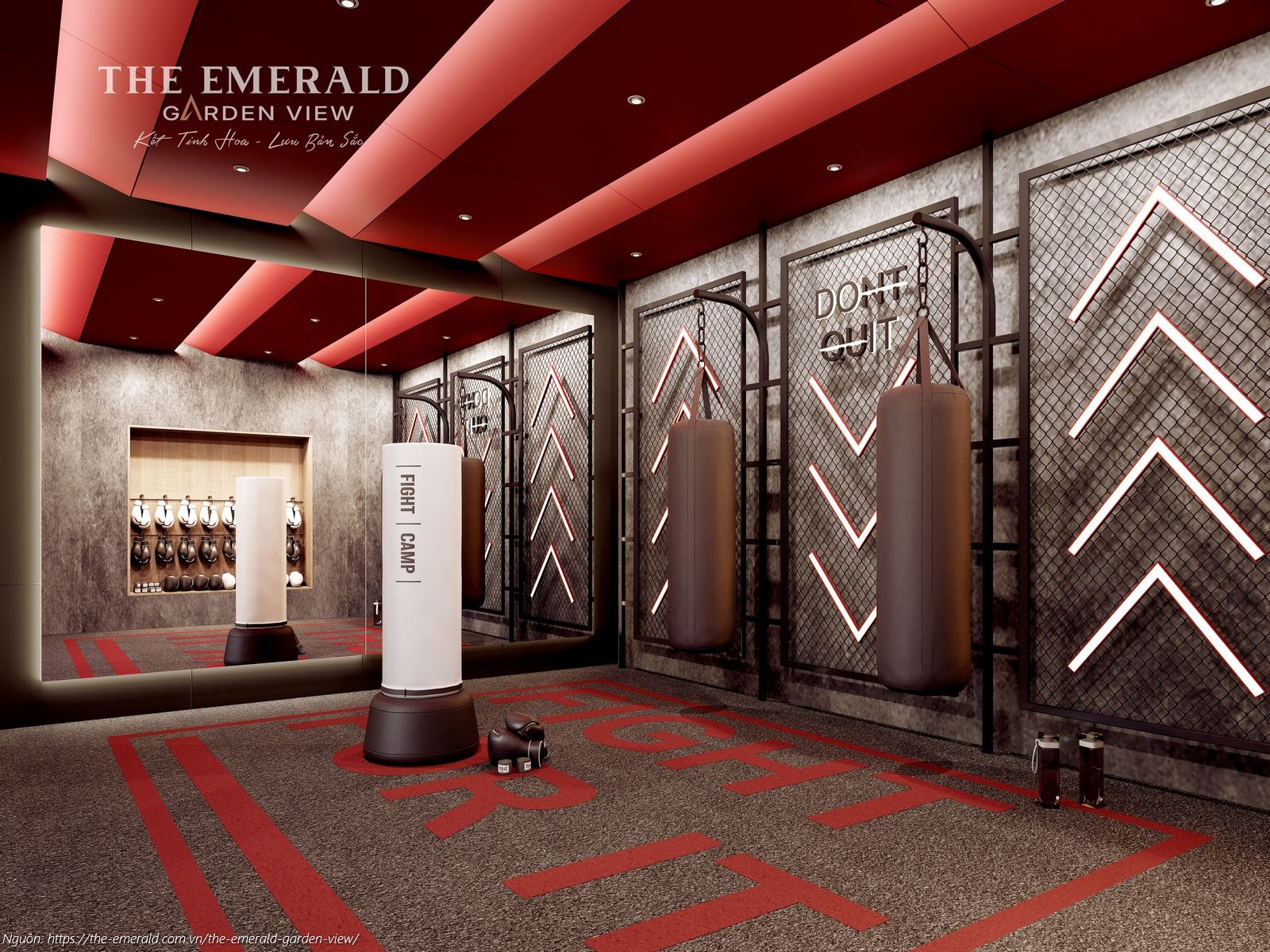 Phòng tập Boxing năng động và hiện đại dành cho cư dân yêu thích vận động mạnh tại The Emerald Garden View
