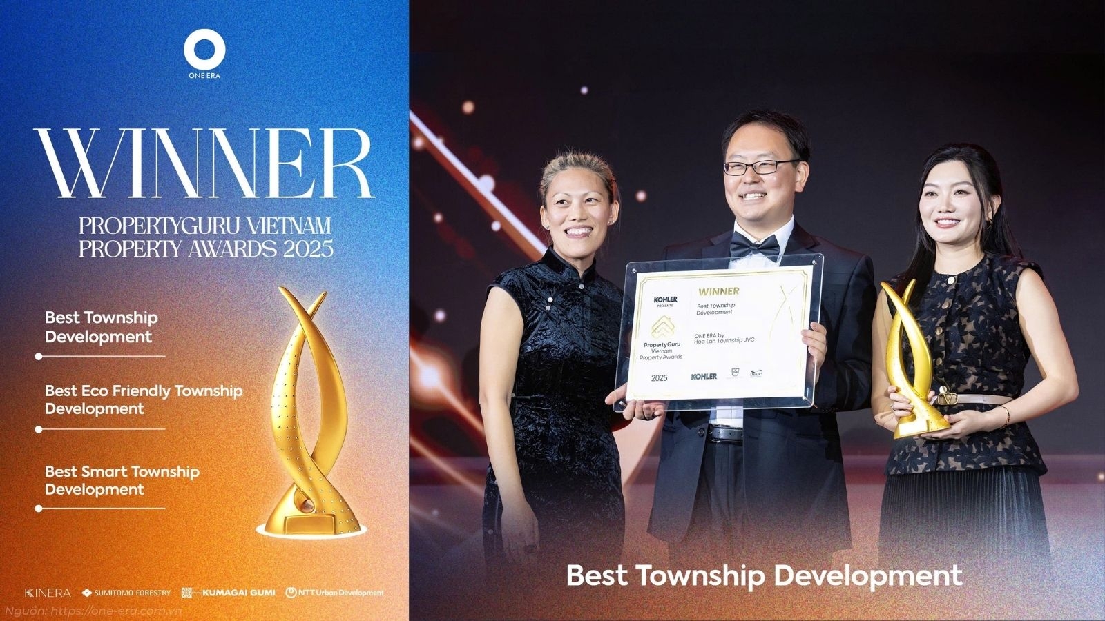 Tổng hợp các giải thưởng danh giá quốc tế (Asia Property Awards, Robb Report) và chứng nhận xanh EDGE của dự án One Era