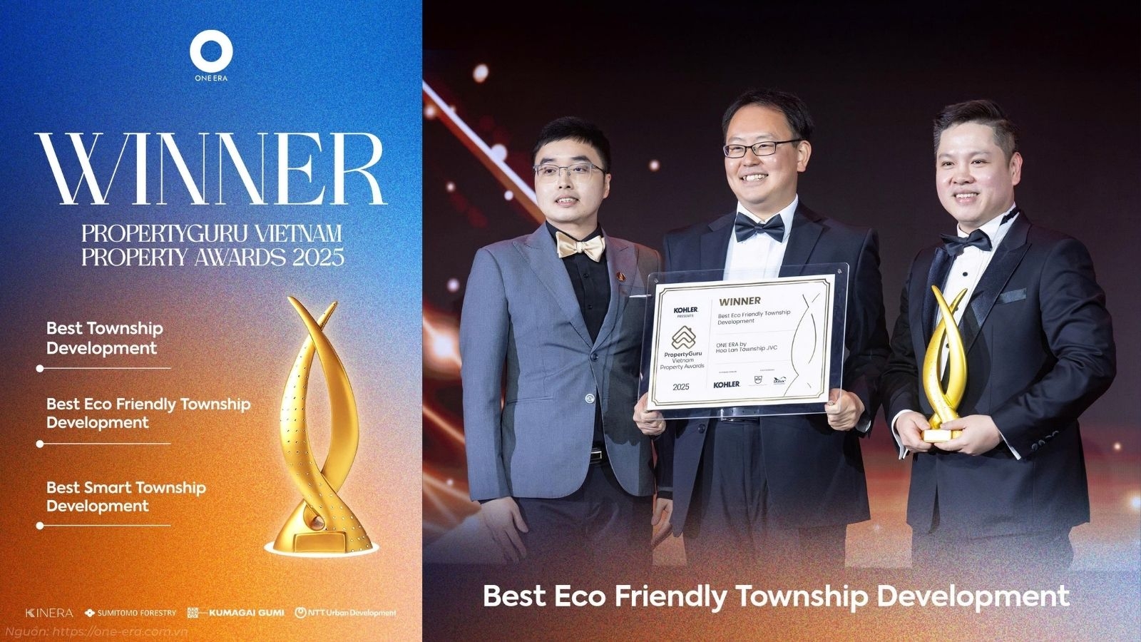 Tổng hợp các giải thưởng danh giá quốc tế (Asia Property Awards, Robb Report) và chứng nhận xanh EDGE của dự án One Era