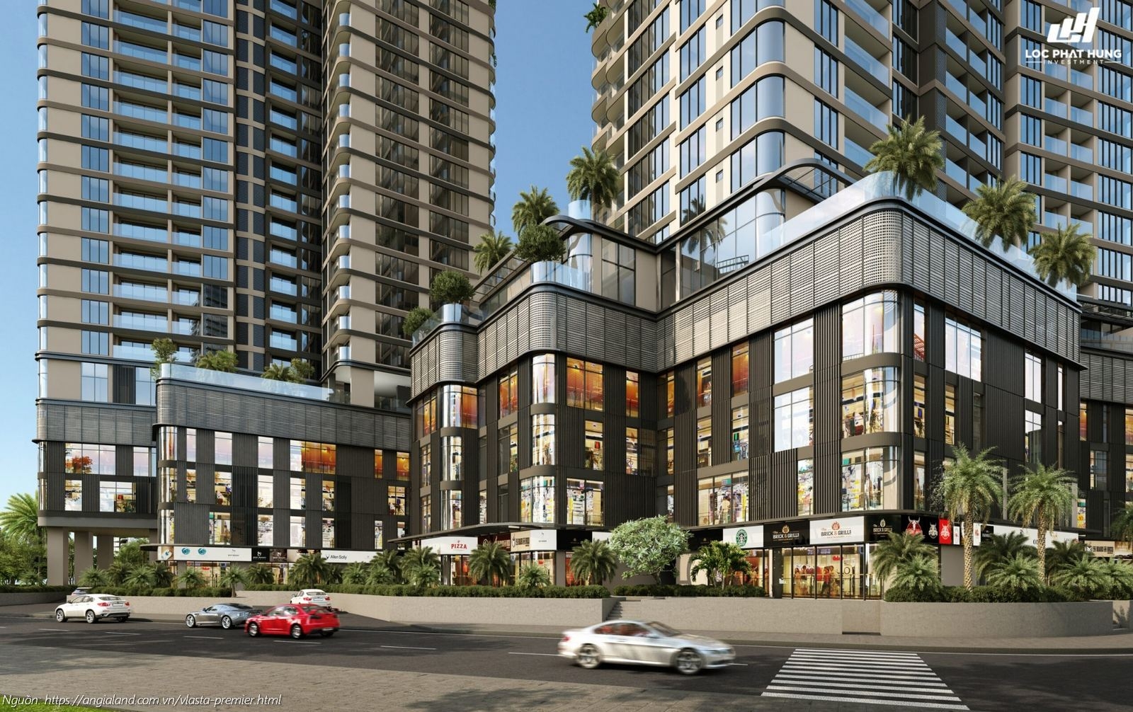 Phối cảnh Shophouse khối đế dự án căn hộ chung cư Vlasta Premier Quận 7