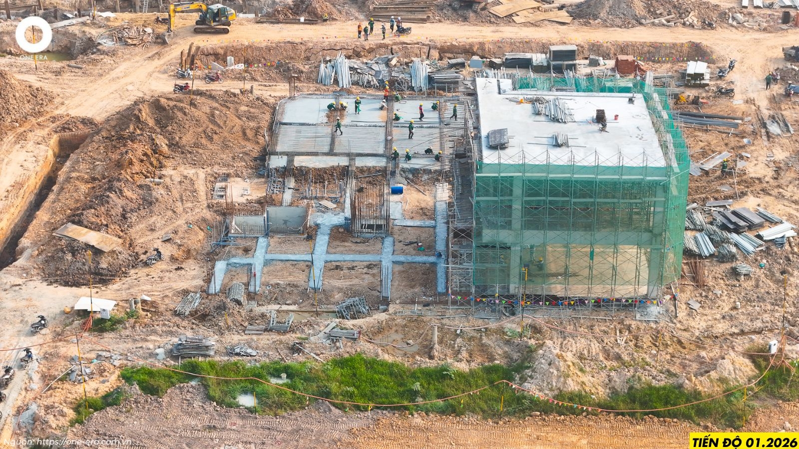 Toàn cảnh công trường thi công rầm rộ tại dự án One Era tháng 1/2026 – Thành phố Vạn Tiềm Năng 50ha