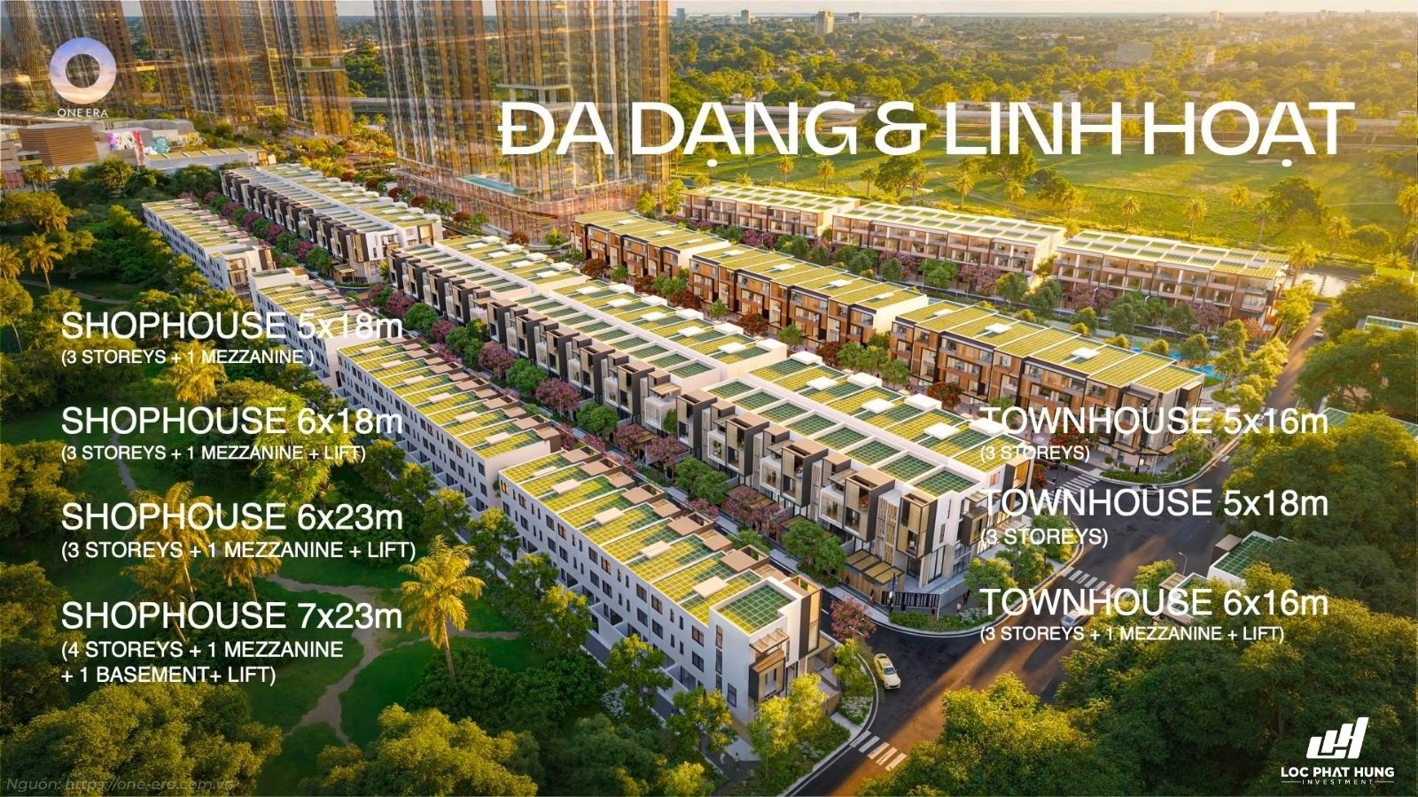 Loại hình sản phẩm tại phân khu Nizi - Đại đô thị One Era