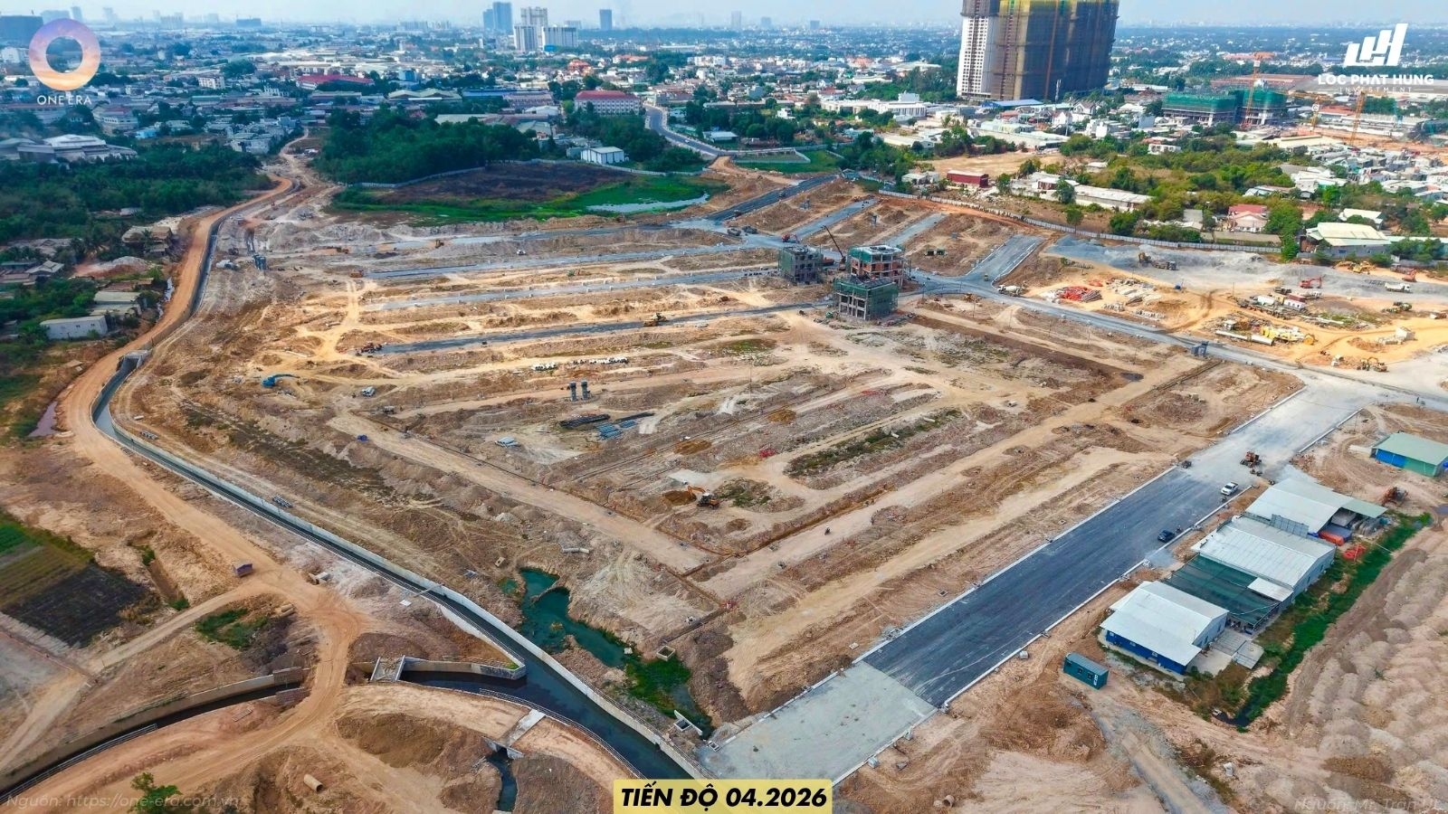 Toàn cảnh đại công trường dự án One Era tháng 04/2026 – Hạ tầng bứt phá tại khu vực Thượng Đông