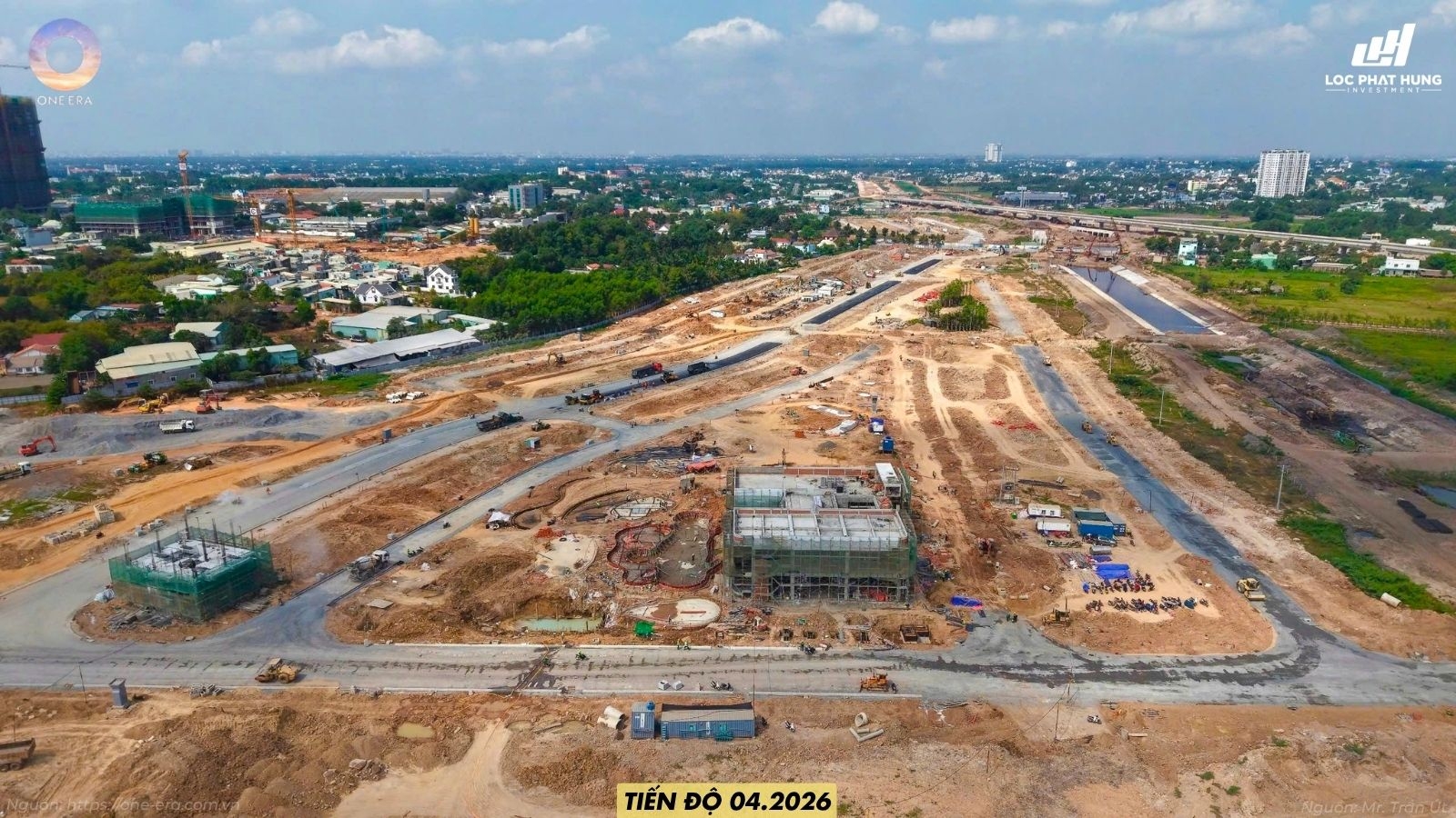 Toàn cảnh đại công trường dự án One Era tháng 04/2026 – Hạ tầng bứt phá tại khu vực Thượng Đông