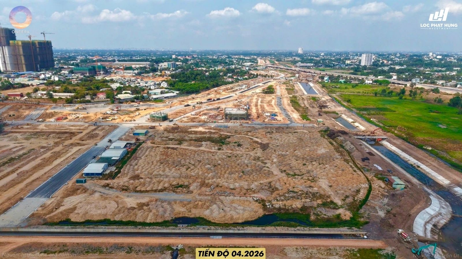 Toàn cảnh đại công trường dự án One Era tháng 04/2026 – Hạ tầng bứt phá tại khu vực Thượng Đông