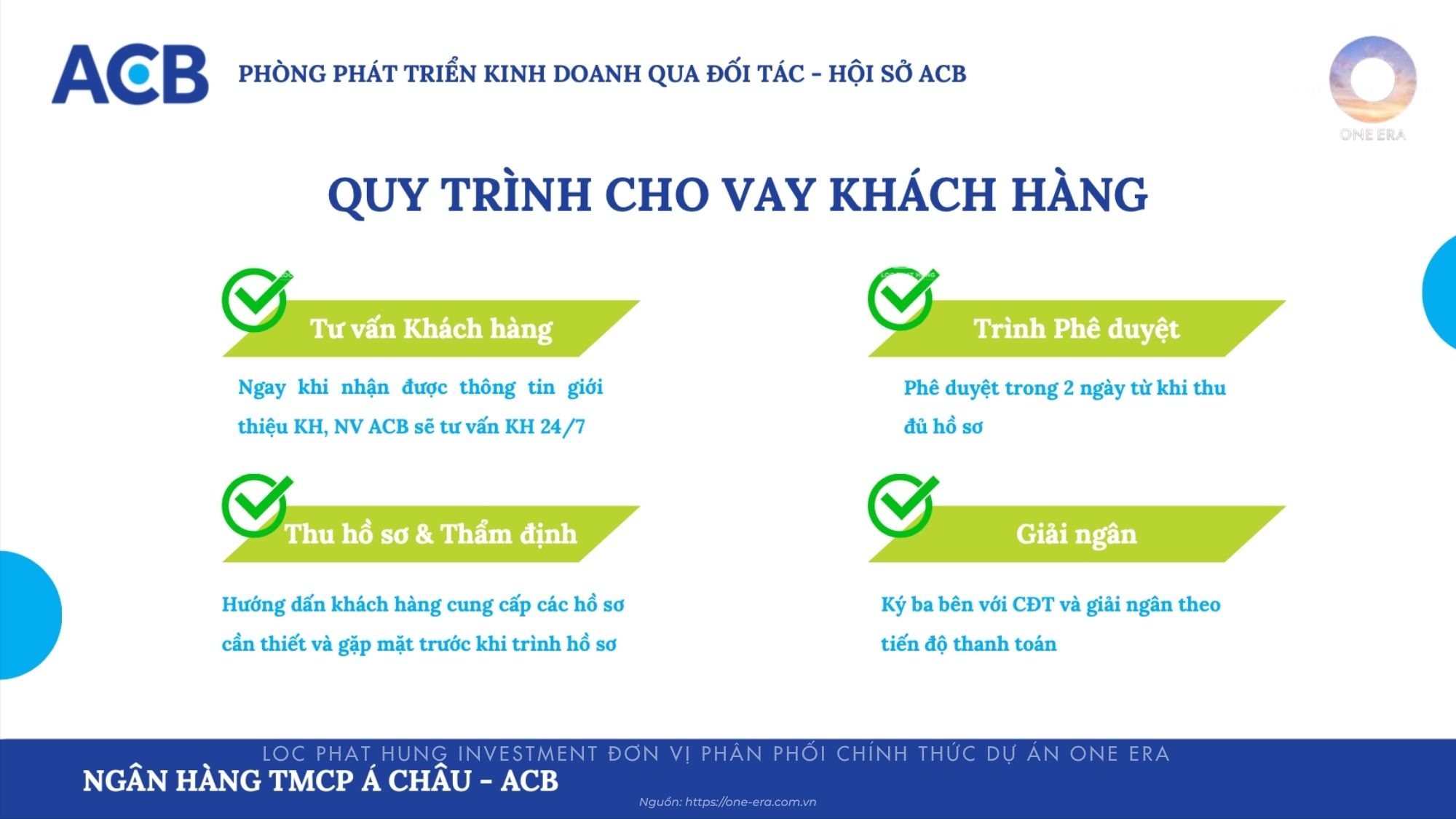 Chương trình cho vay dự án One Era ngân hàng ACB